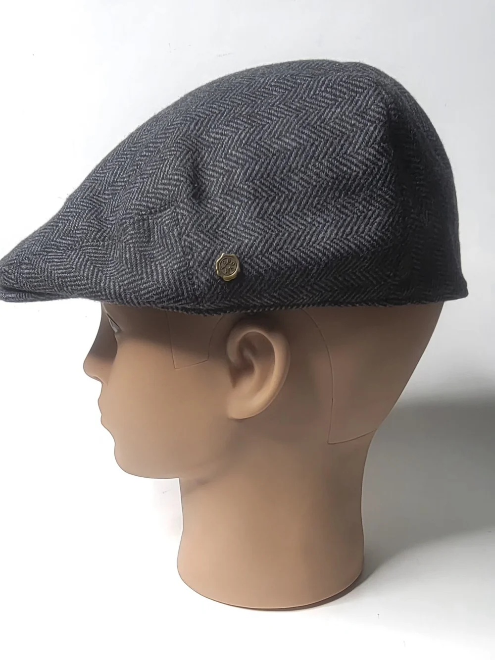 VOBOOM  Men's Herringbone Flat IVY newsboy Hat Gray Size 7 1/2 -61cm